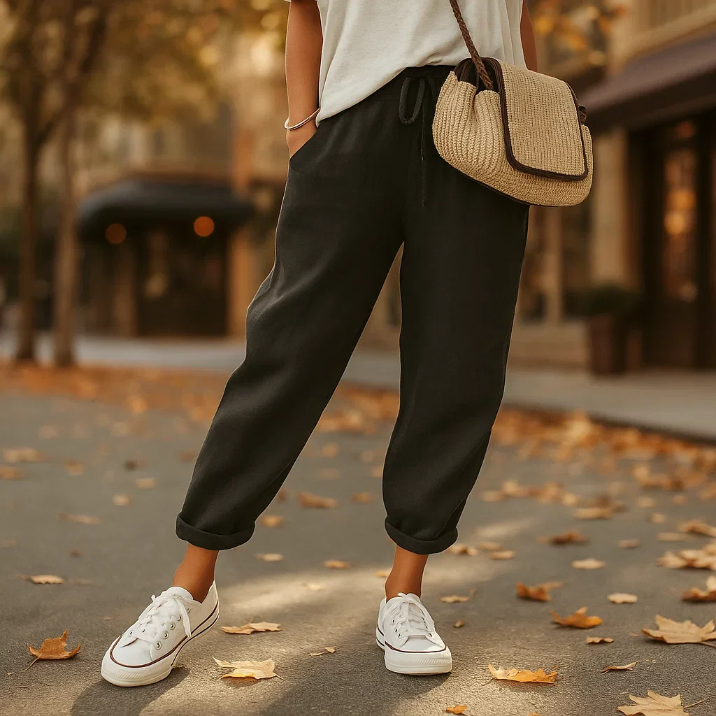 Parisfemme - Pantalons en Lin - Décontractés - Stylés - Image 2
