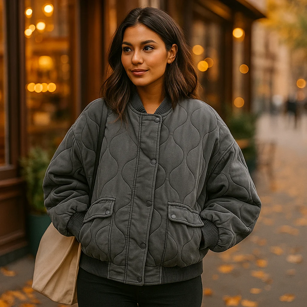 Parisfemme - Veste Bomber - Gris - Femme