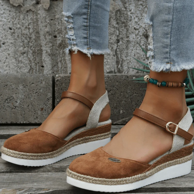 Sandales pour femmes | Compensées, bride à boucle | Style bohémien - Image 5