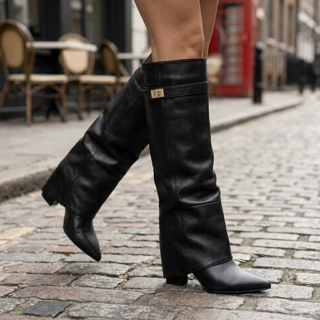 Bottes Femme Cuir | Montantes, Boucle | Suède Élégante - Image 3