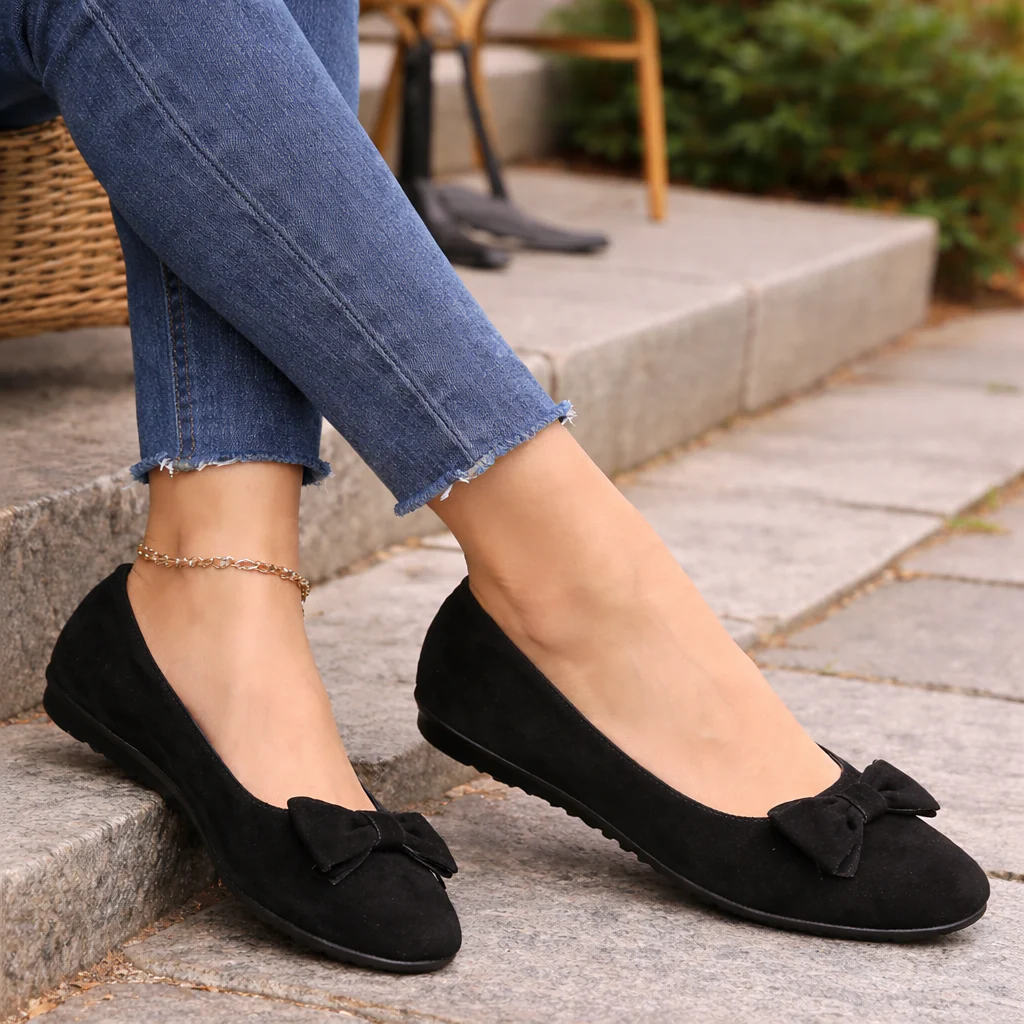 Ballerines pour femmes | Détail nœud, style élégant | Chaussures sans lacet - Image 2
