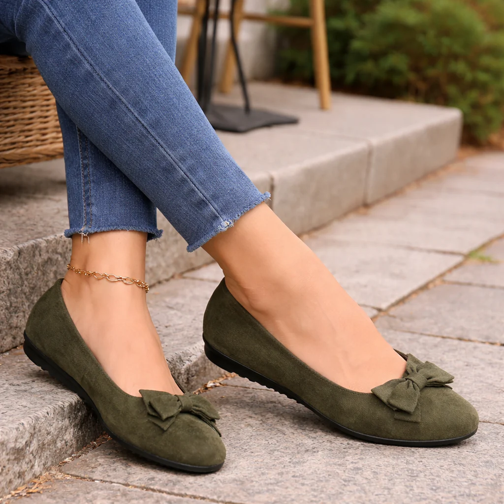 Ballerines pour femmes | Détail nœud, style élégant | Chaussures sans lacet - Image 3