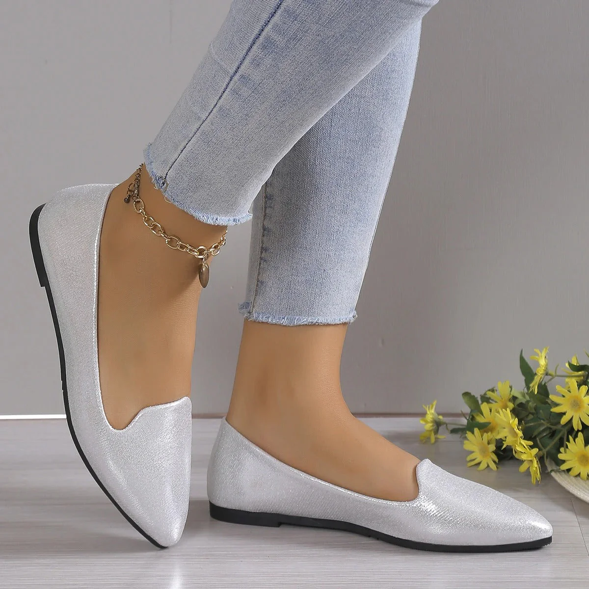 Ballerines pour femmes | Bout pointu, ajustement extensible | Chaussures confortables et élégantes - Image 4