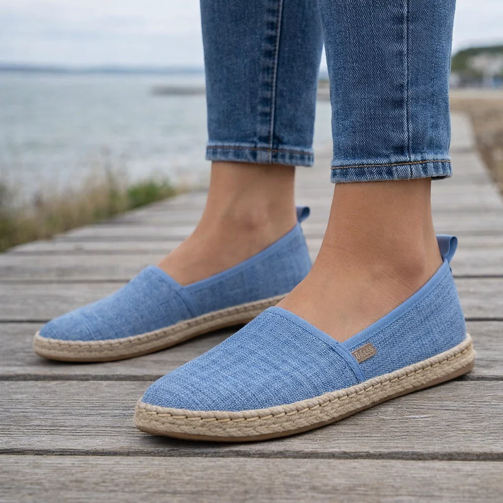 Ballerines Espadrille Femme | Chaussures Toile Slip-On, Confort Casual