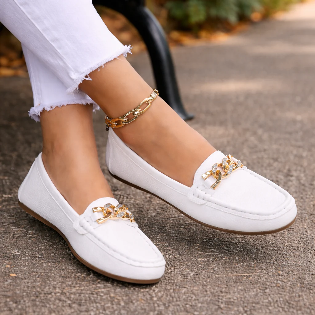 Mocassins en Cuir pour Femmes | Confort Orthopédique | Slip-On en Cuir Souple