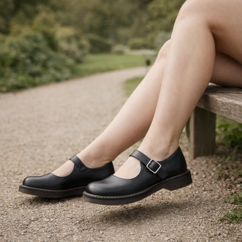 Chaussures Mary Jane pour Femmes | Cuir Plat, Style Vintage | Bride Ajustable - Image 2