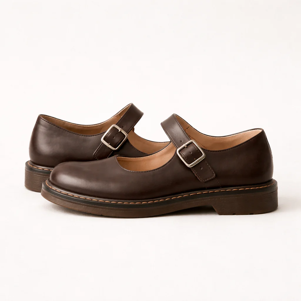 Chaussures Mary Jane pour Femmes | Cuir Plat, Style Vintage | Bride Ajustable - Image 5