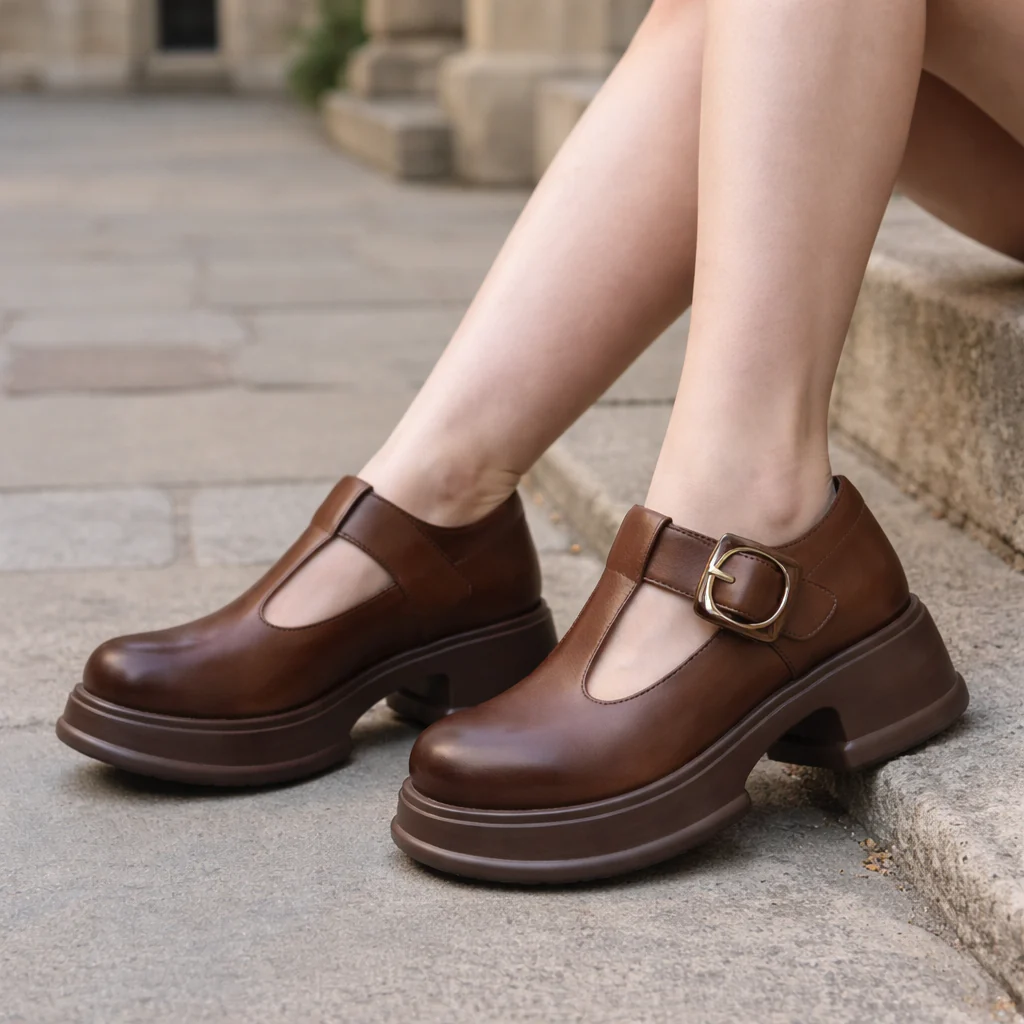 Chaussures Mary Jane pour femmes | Talon bloc plateforme, boucle cuir