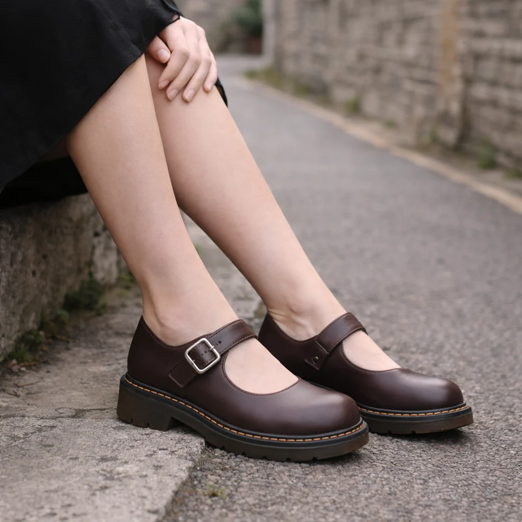 Chaussures Mary Jane pour femmes | Plateforme, semelle épaisse | Lanière à boucle en cuir - Image 3