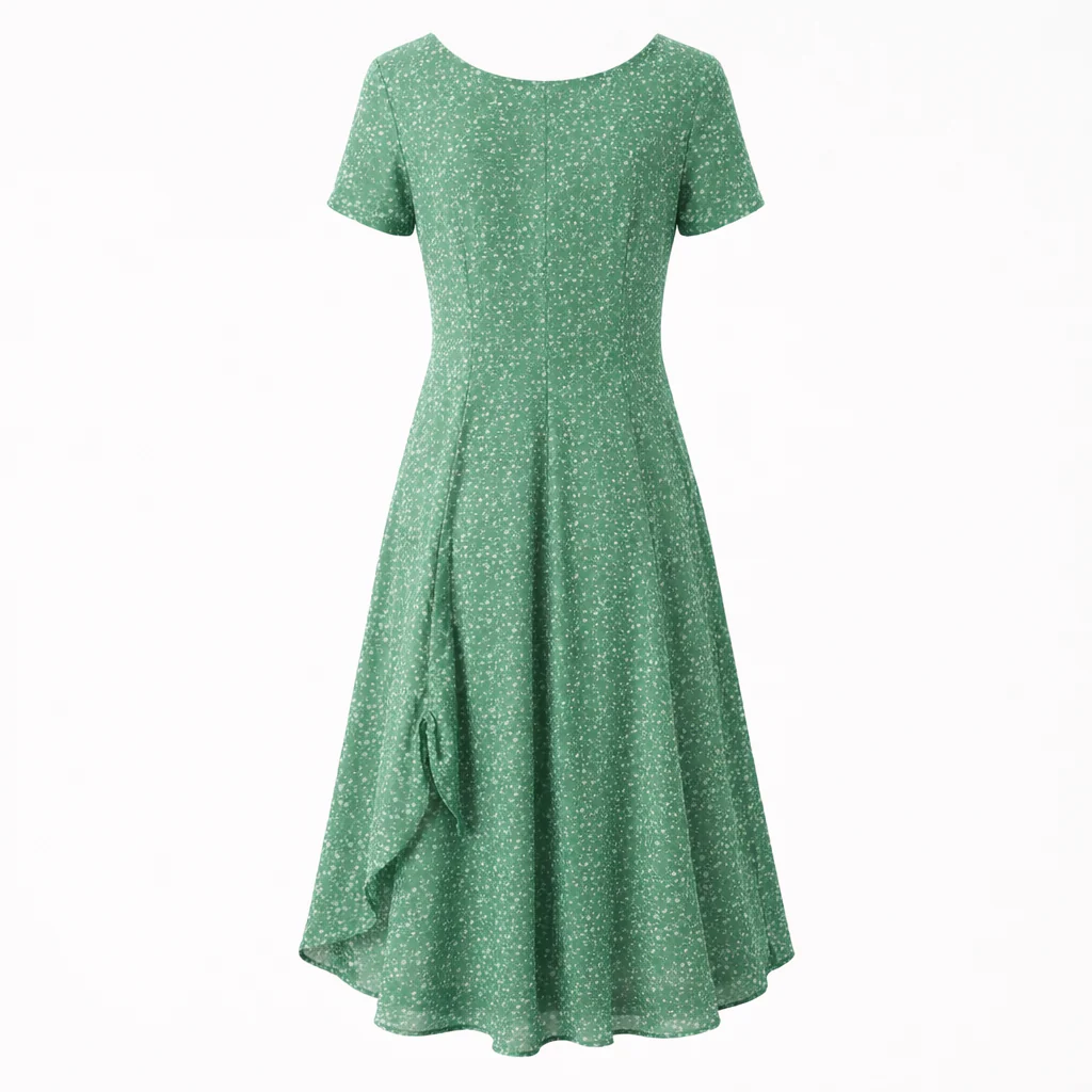Robe d'Été Femme | Vert Léger, Style Fluide - Image 5