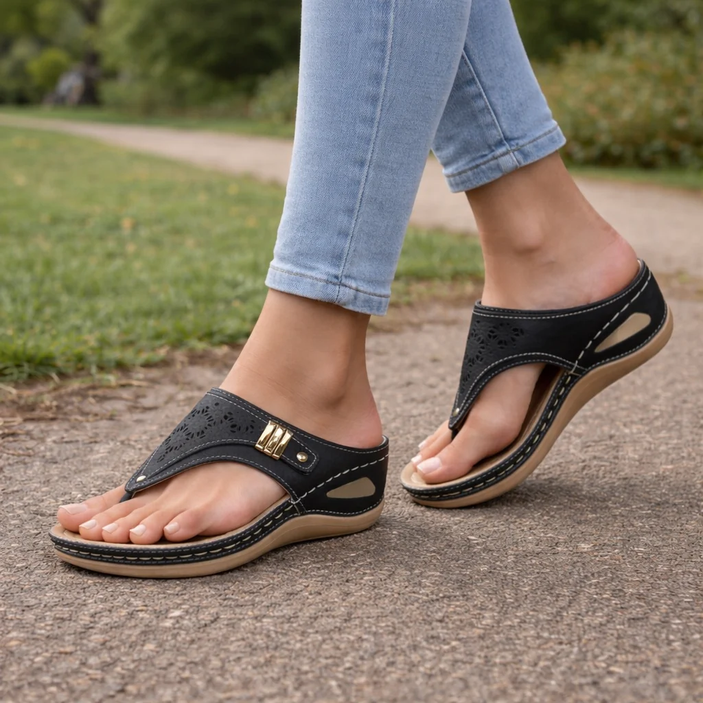 Sandales Compensées Femme | Tong | Semelle Confortable et Ergonomique