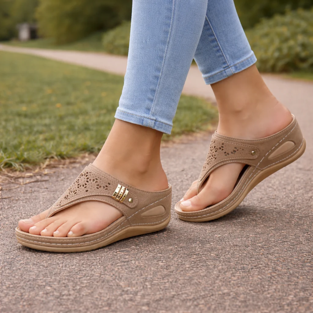 Sandales Compensées Femme | Tong | Semelle Confortable et Ergonomique - Image 4