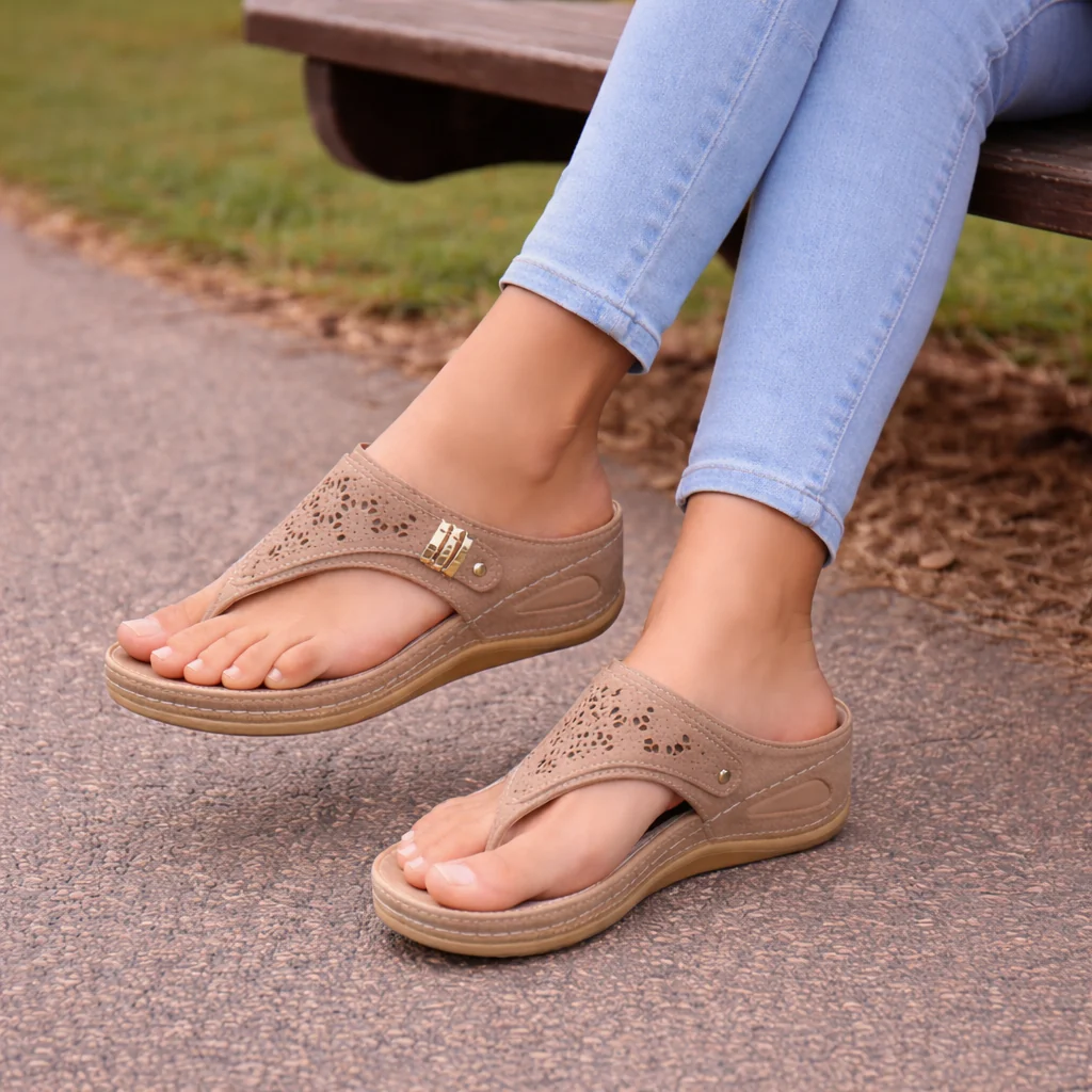 Sandales Compensées Femme | Tong | Semelle Confortable et Ergonomique - Image 5
