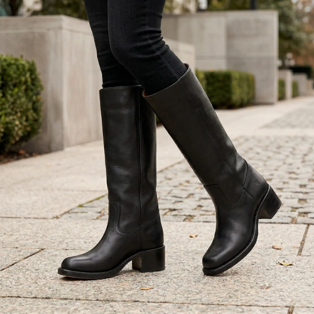Bottes Structurées Hautes Wulfrun pour Femme | Cuir Premium