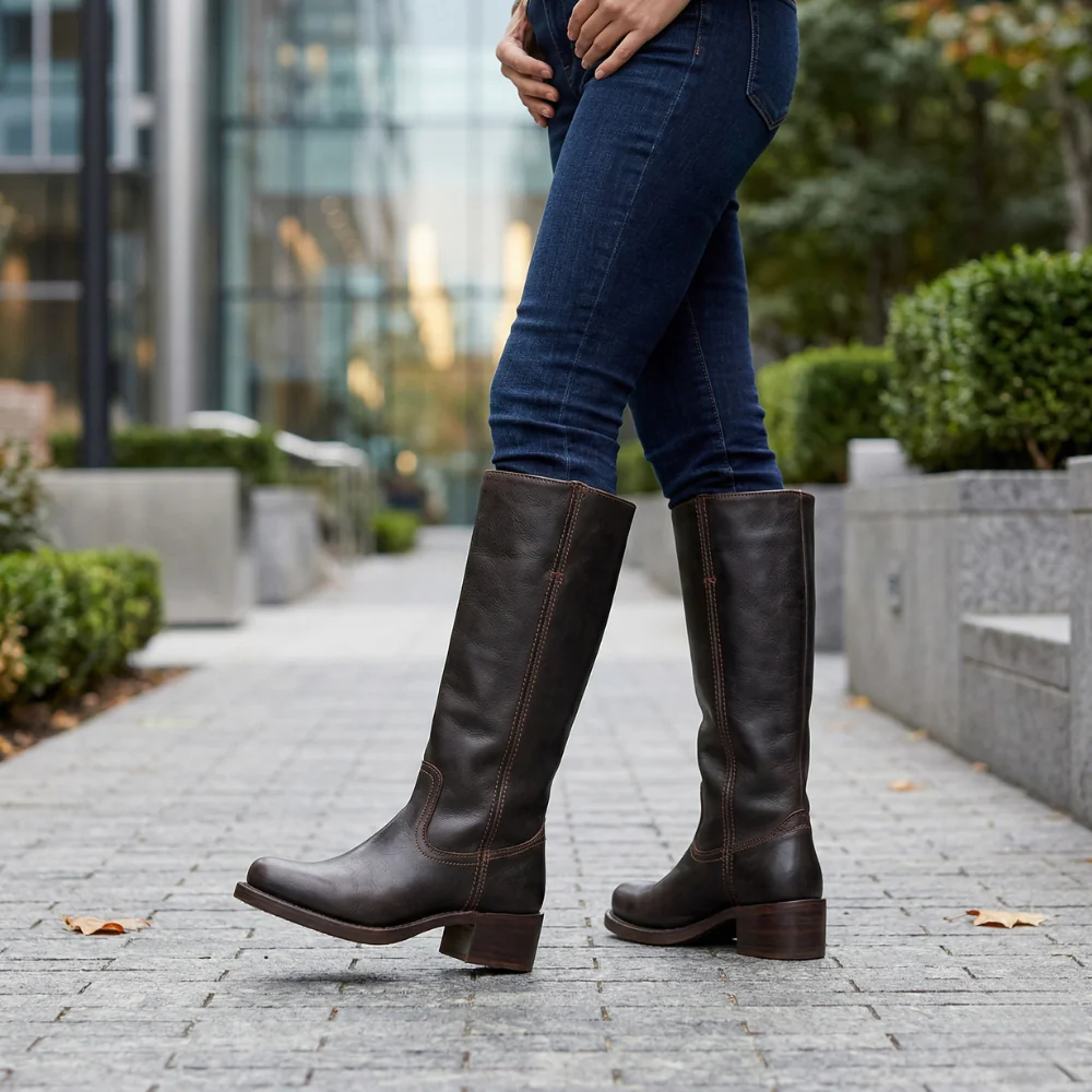 Bottes Structurées Hautes Wulfrun pour Femme | Cuir Premium - Image 4