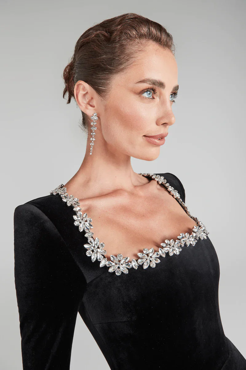 Yassy - Robe de Bal en Velours - Patchwork - Décolleté Carré - Image 5